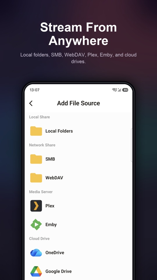 Stream Android playback screen with subtitle, cast, speed, and Picture-in-Picture controls
